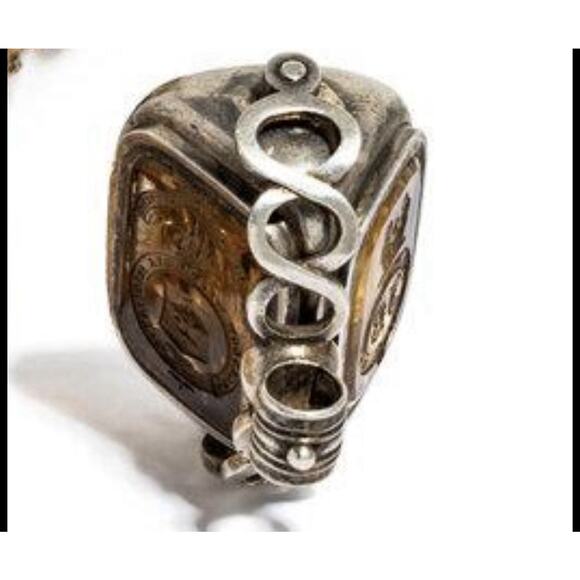 Antique Sterling Silver Swivel Fob And Chain - Picture 11 of 11